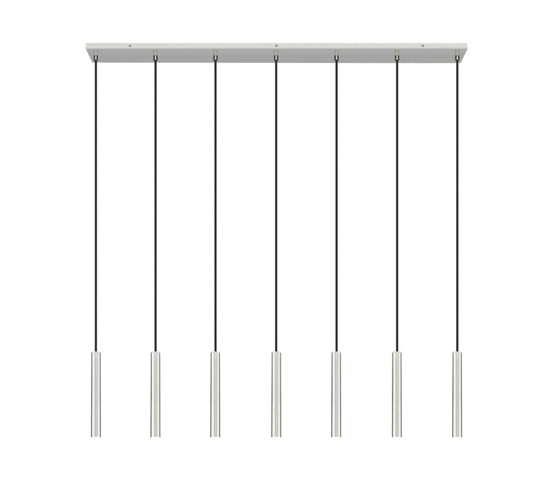Z-Lite 919MP12-7L-BN-LED LED Linear Chandelier, Brushed Nickel