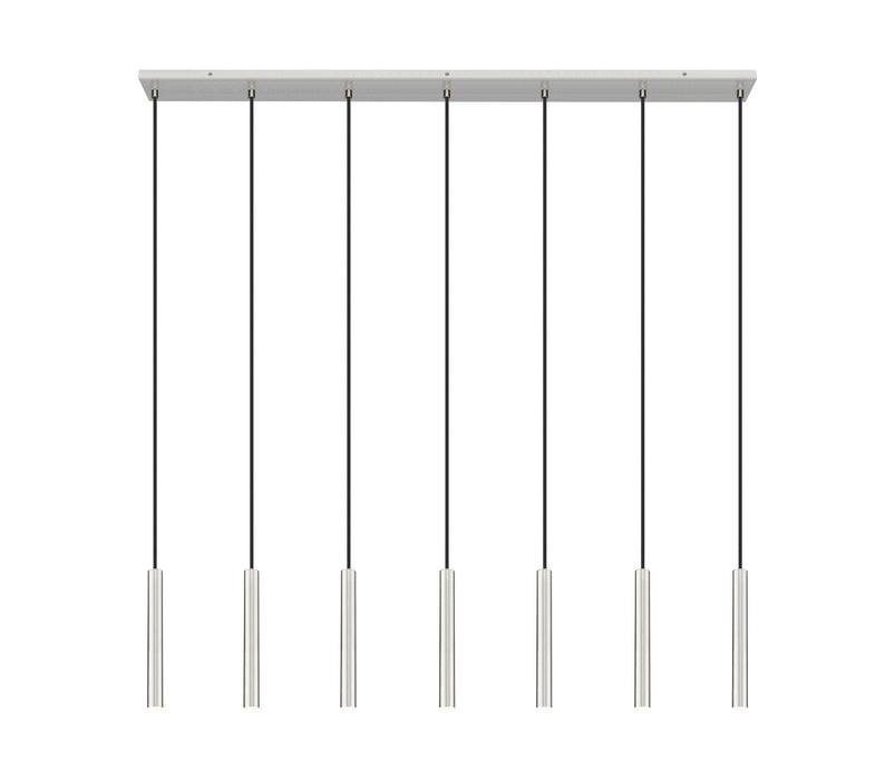 Z-Lite 919MP12-7L-BN-LED LED Linear Chandelier, Brushed Nickel