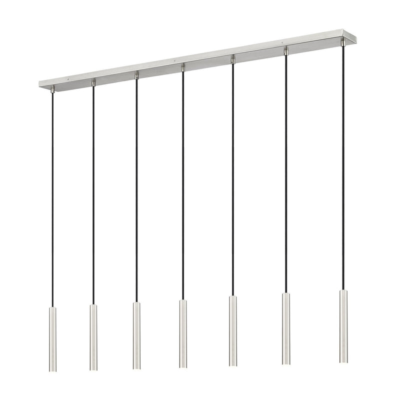 Z-Lite 919MP12-7L-BN-LED LED Linear Chandelier, Brushed Nickel