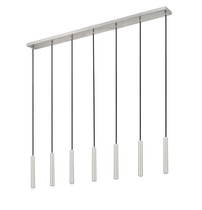 Z-Lite 919MP12-7L-BN-LED LED Linear Chandelier, Brushed Nickel