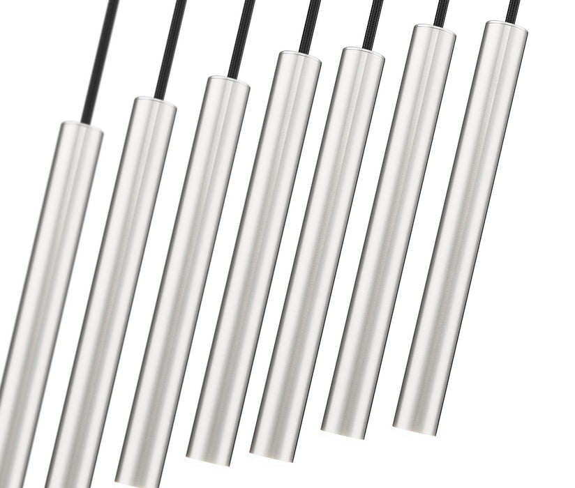 Z-Lite 919MP12-7L-BN-LED LED Linear Chandelier, Brushed Nickel