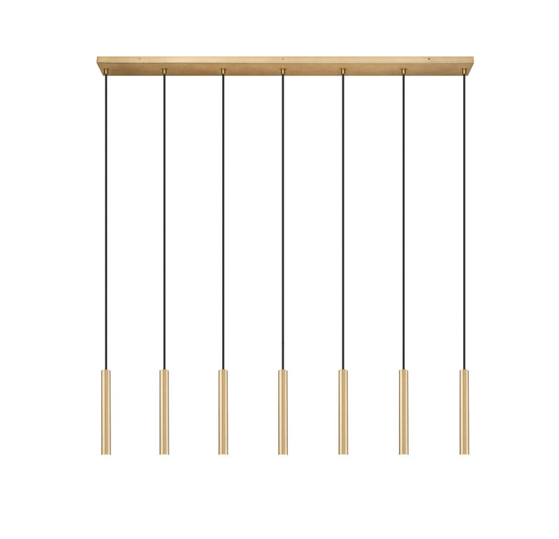 Z-Lite 919MP12-7L-MGLD-LED LED Linear Chandelier, Modern Gold