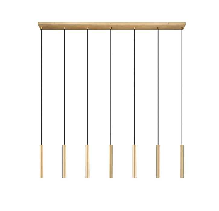 Z-Lite 919MP12-7L-MGLD-LED LED Linear Chandelier, Modern Gold