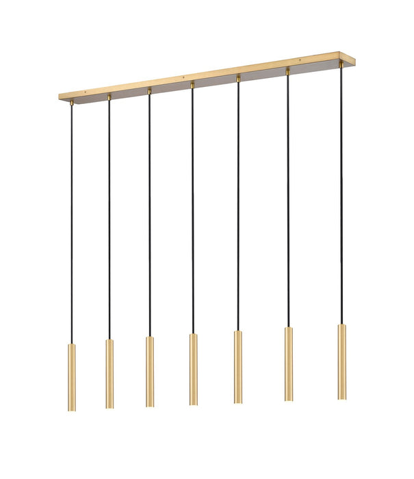 Z-Lite 919MP12-7L-MGLD-LED LED Linear Chandelier, Modern Gold