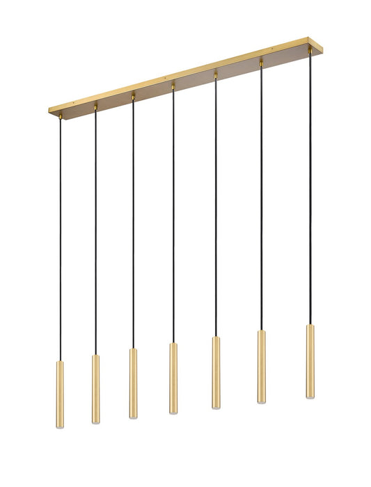 Z-Lite 919MP12-7L-MGLD-LED LED Linear Chandelier, Modern Gold