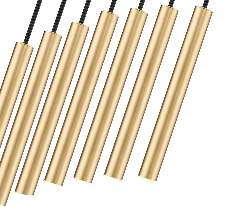 Z-Lite 919MP12-7L-MGLD-LED LED Linear Chandelier, Modern Gold