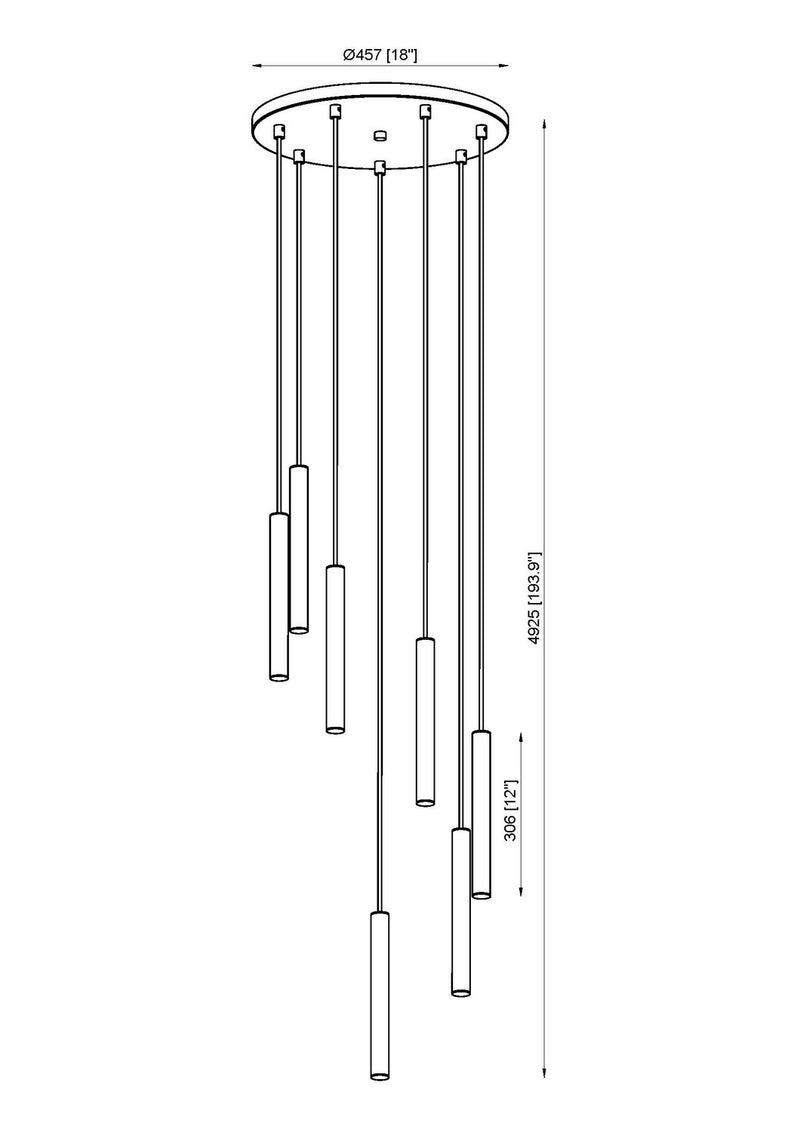 Z-Lite 919MP12-7R-BN-LED LED Chandelier, Brushed Nickel