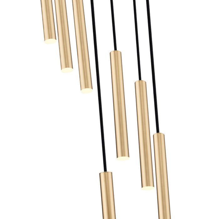 Z-Lite 919MP12-7R-MGLD-LED LED Chandelier, Modern Gold