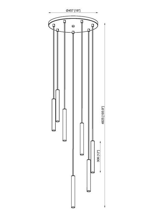 Z-Lite 919MP12-7R-MGLD-LED LED Chandelier, Modern Gold
