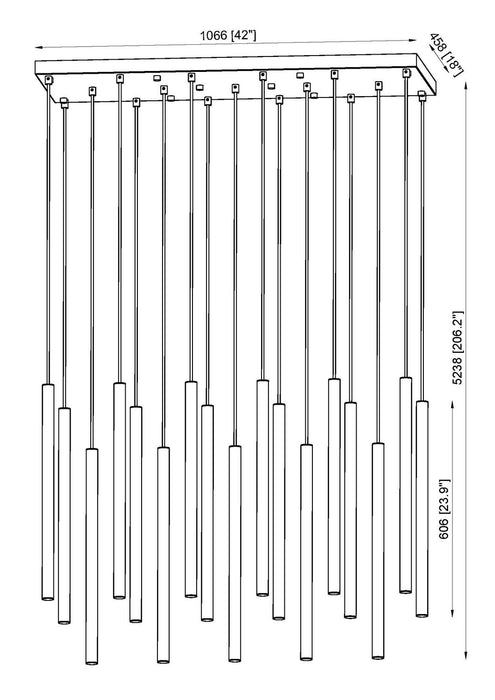 Z-Lite 919MP24-17L-BN-LED LED Linear Chandelier, Brushed Nickel