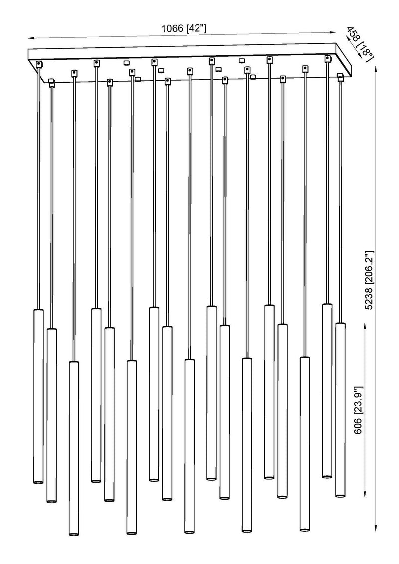 Z-Lite 919MP24-17L-MB-LED LED Linear Chandelier, Matte Black