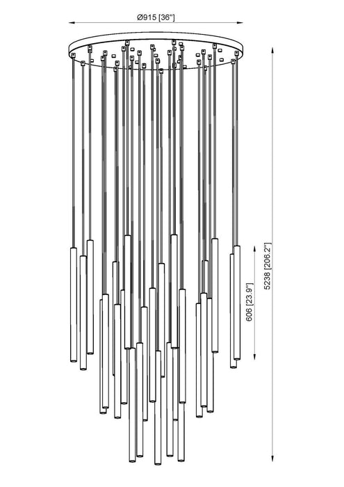 Z-Lite 919MP24-27R-MGLD-LED LED Chandelier, Modern Gold