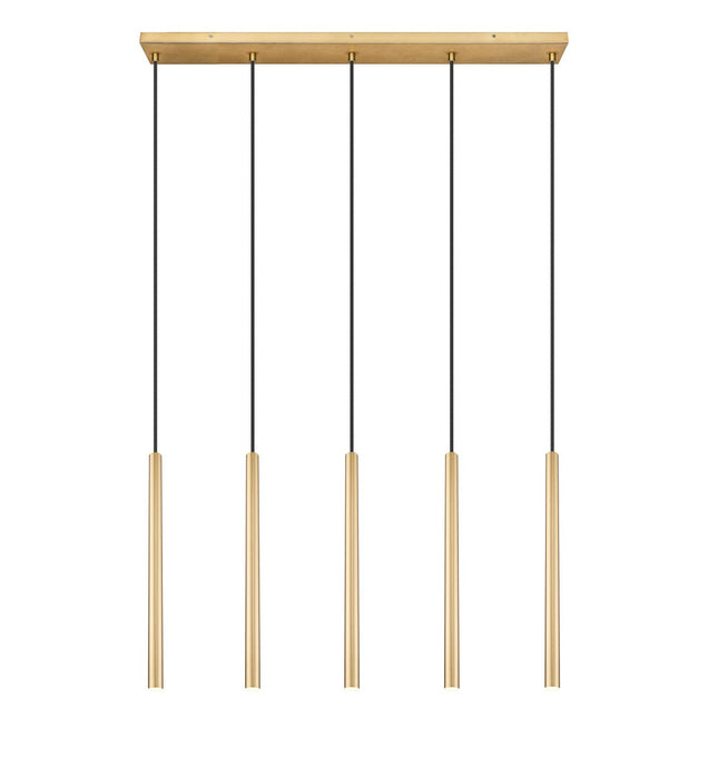 Z-Lite 919MP24-5L-MGLD-LED LED Linear Chandelier, Modern Gold