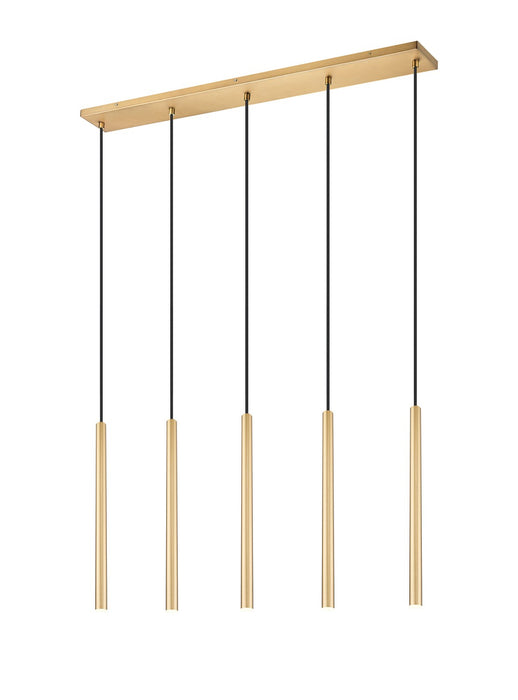 Z-Lite 919MP24-5L-MGLD-LED LED Linear Chandelier, Modern Gold