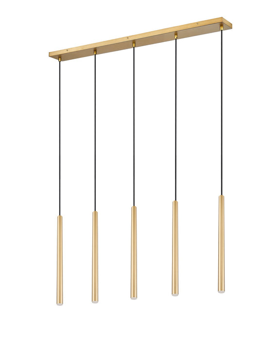 Z-Lite 919MP24-5L-MGLD-LED LED Linear Chandelier, Modern Gold