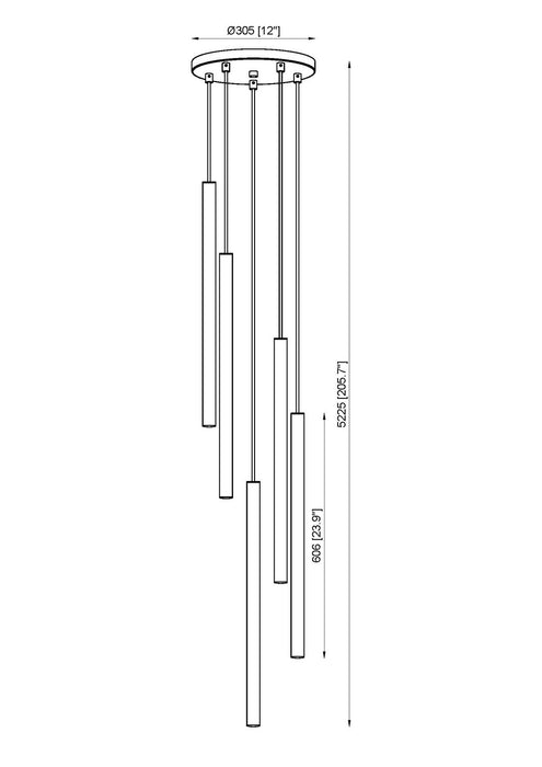 Z-Lite 919MP24-5R-MGLD-LED LED Chandelier, Modern Gold