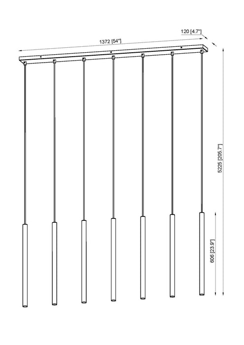 Z-Lite 919MP24-7L-BN-LED LED Linear Chandelier, Brushed Nickel