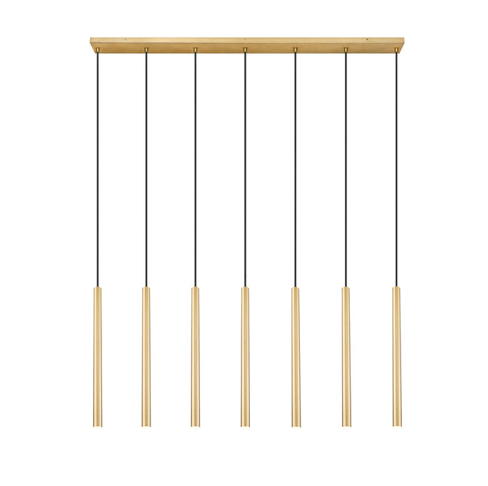 Z-Lite 919MP24-7L-MGLD-LED LED Linear Chandelier, Modern Gold