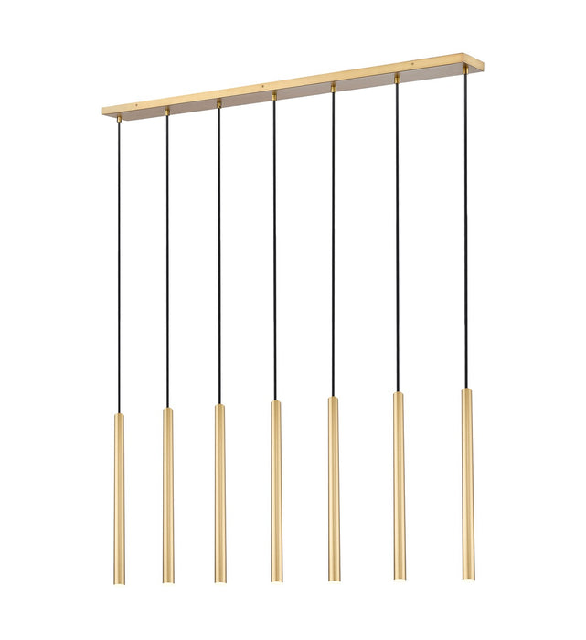 Z-Lite 919MP24-7L-MGLD-LED LED Linear Chandelier, Modern Gold