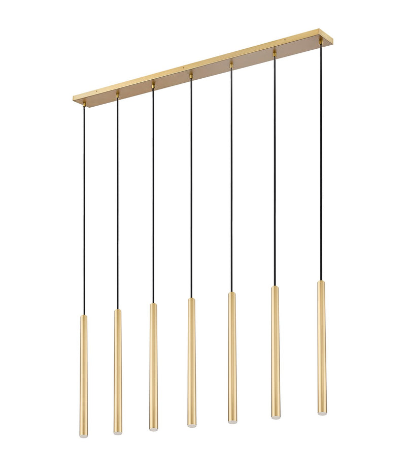 Z-Lite 919MP24-7L-MGLD-LED LED Linear Chandelier, Modern Gold