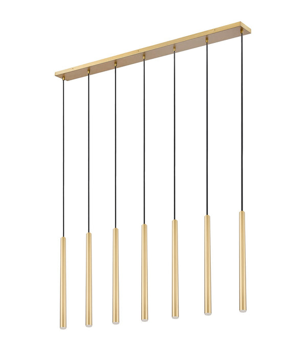 Z-Lite 919MP24-7L-MGLD-LED LED Linear Chandelier, Modern Gold