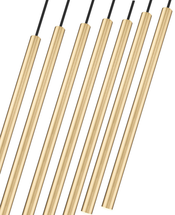 Z-Lite 919MP24-7L-MGLD-LED LED Linear Chandelier, Modern Gold