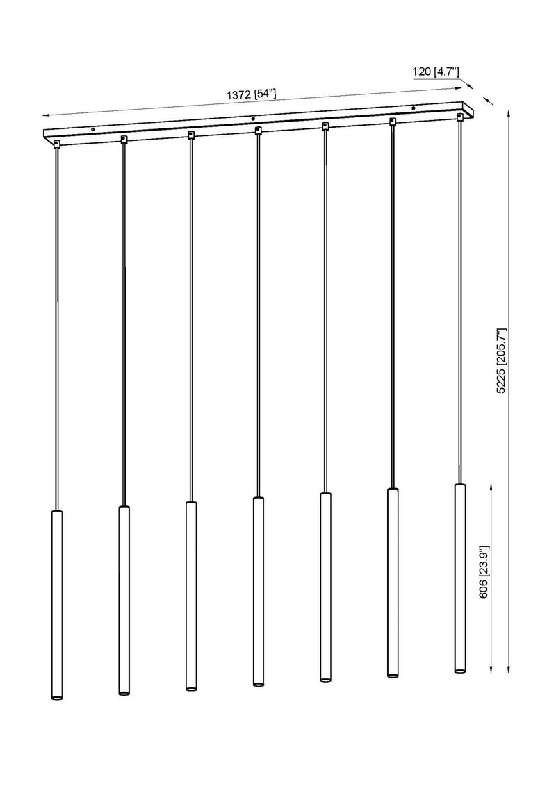 Z-Lite 919MP24-7L-MGLD-LED LED Linear Chandelier, Modern Gold