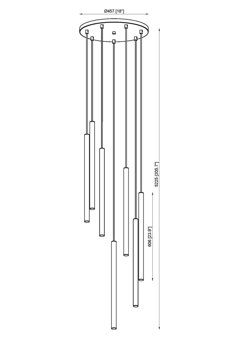 Z-Lite 919MP24-7R-BN-LED LED Chandelier, Brushed Nickel