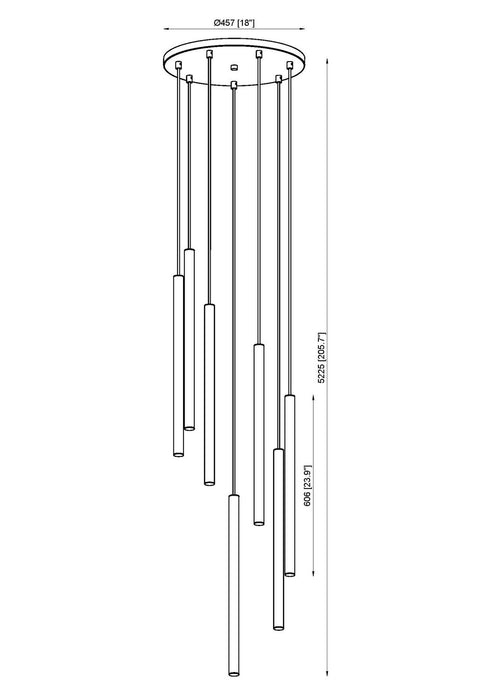 Z-Lite 919MP24-7R-MGLD-LED LED Chandelier, Modern Gold
