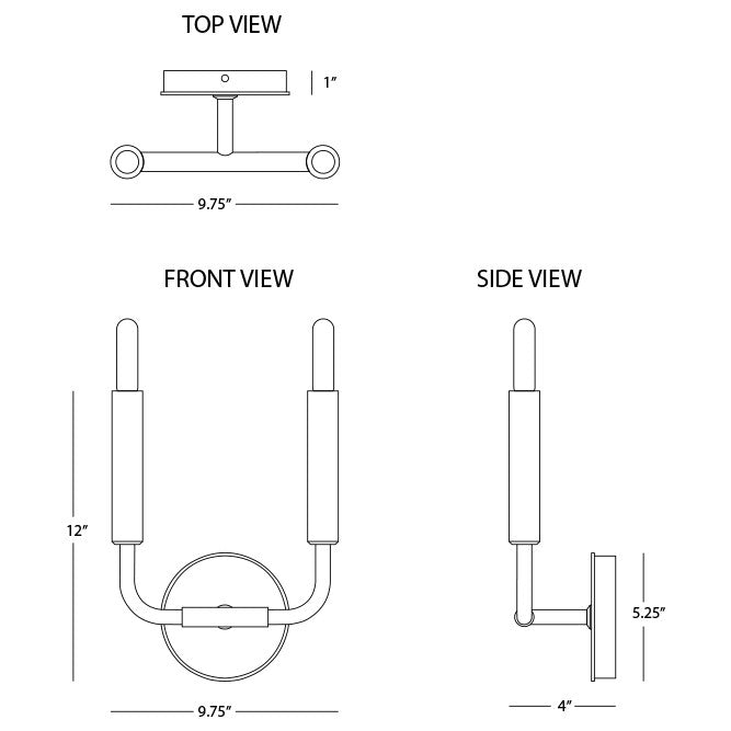 Robert Abbey 1406 Two Light Wall Sconce, Mavisten Brass Duex