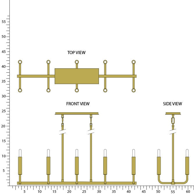 Robert Abbey 1409 Ten Light Chandelier, Mavisten Brass Duex