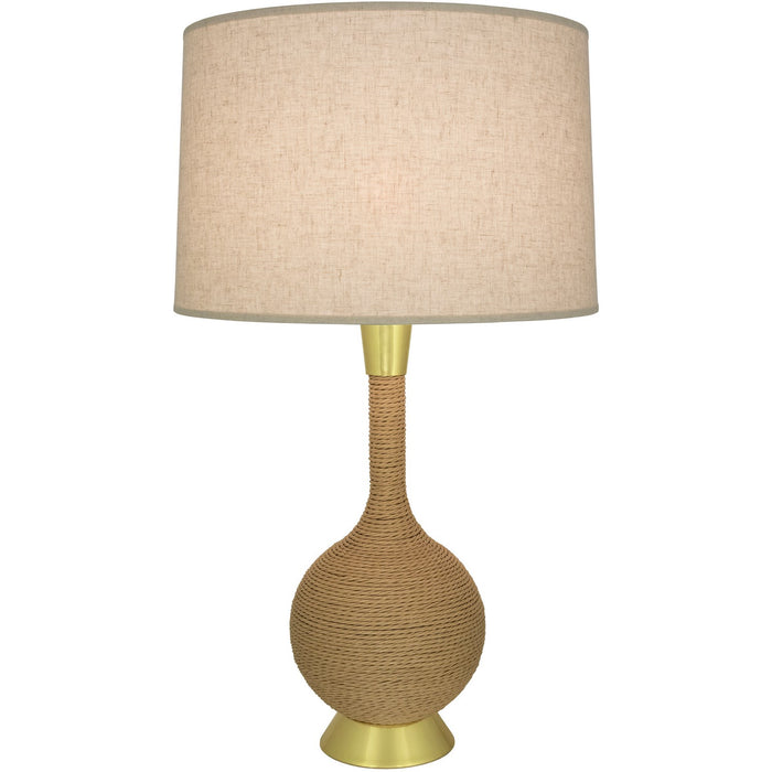 Robert Abbey 477X One Light Table Lamp, Natural Rope w/Modern Brass
