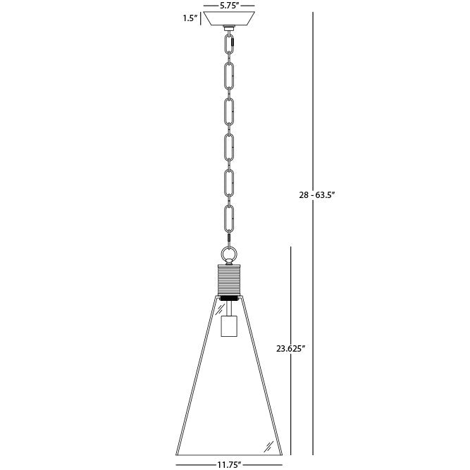 Robert Abbey 479 One Light Pendant, Natural Rope w/Modern Brass/Clear Glass