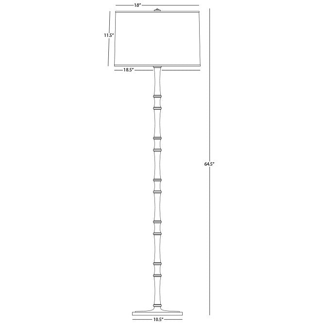 Robert Abbey JU74 One Light Floor Lamp, Jungle w/Polished Nickel