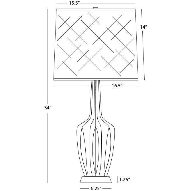 Robert Abbey SU37 One Light Table Lamp, Sunset Glazed Ceramic w/Polished Nickel/a Lucite