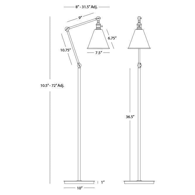 Robert Abbey Z2422 One Light Floor Lamp, Deep Patina Bronze