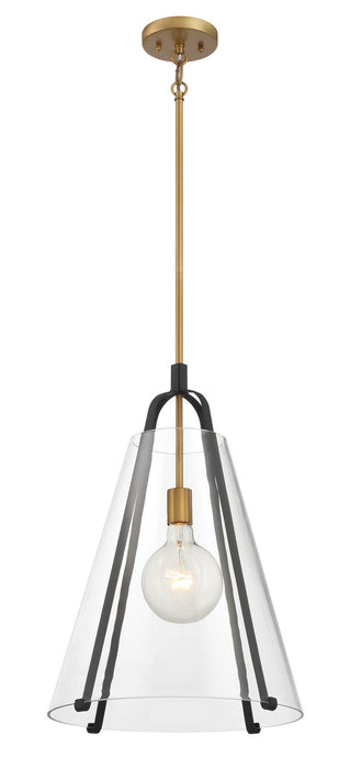 Minka-Lavery 131-782 One Light Pendant, Legacy Brass & Sand Coal