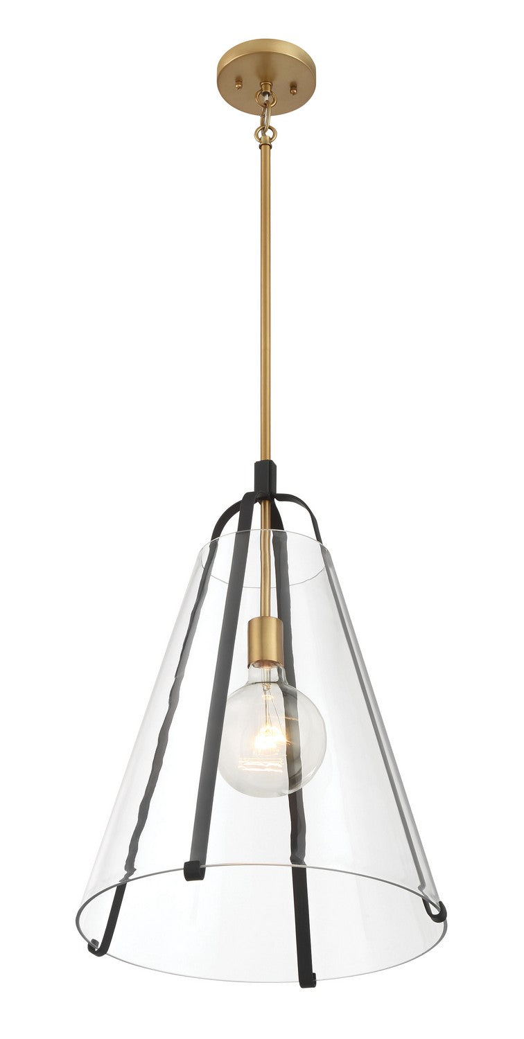 Minka-Lavery 131-782 One Light Pendant, Legacy Brass & Sand Coal