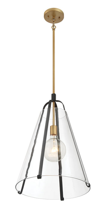 Minka-Lavery 131-782 One Light Pendant, Legacy Brass & Sand Coal
