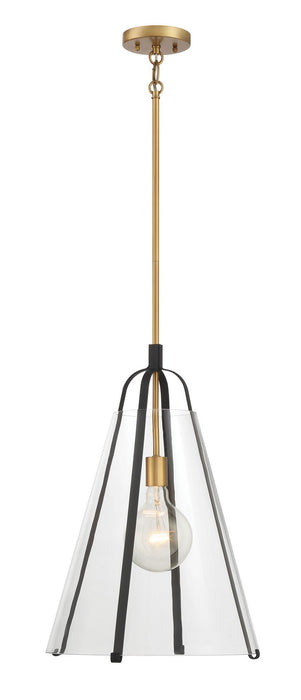 Minka-Lavery 131-782 One Light Pendant, Legacy Brass & Sand Coal