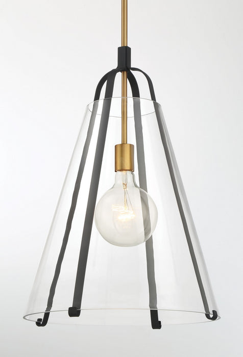 Minka-Lavery 131-782 One Light Pendant, Legacy Brass & Sand Coal