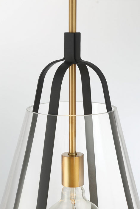 Minka-Lavery 131-782 One Light Pendant, Legacy Brass & Sand Coal