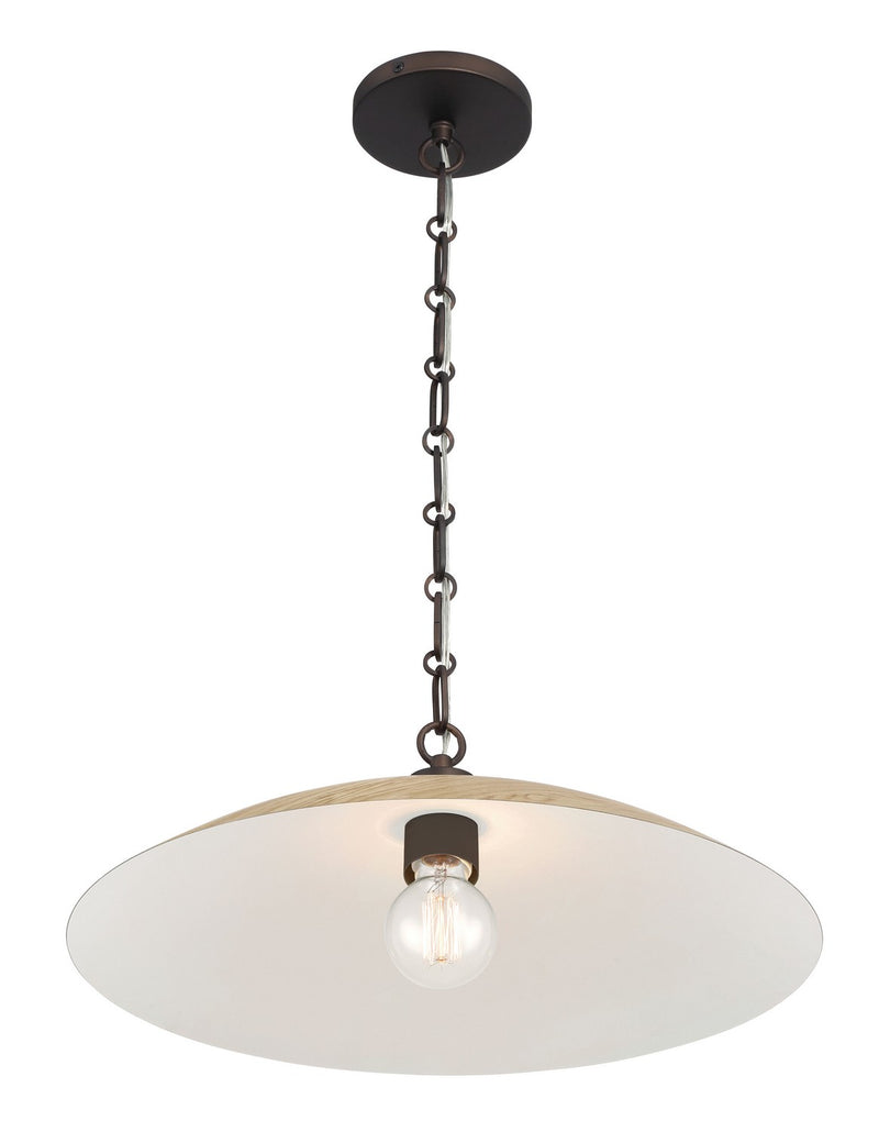 Minka-Lavery 132-860 One Light Pendant, Dark Bronze