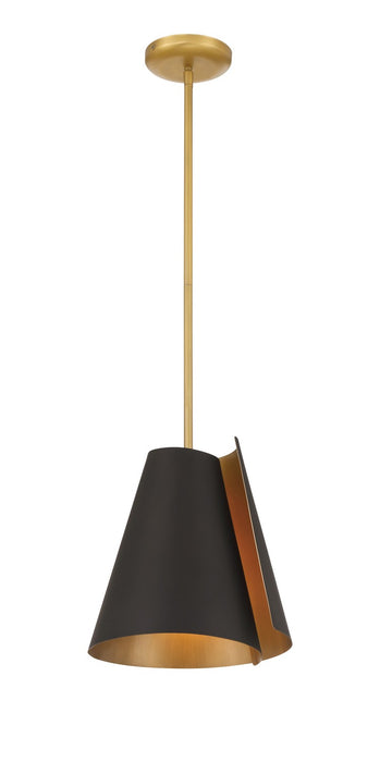 Minka-Lavery 135-855 One Light Pendant, Legacy Brass & Dark Bronze