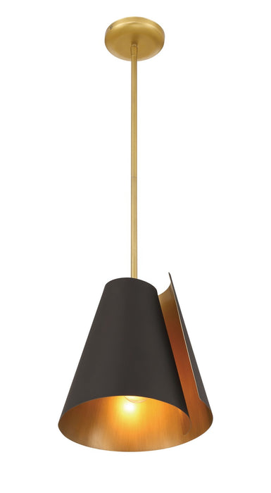 Minka-Lavery 135-855 One Light Pendant, Legacy Brass & Dark Bronze