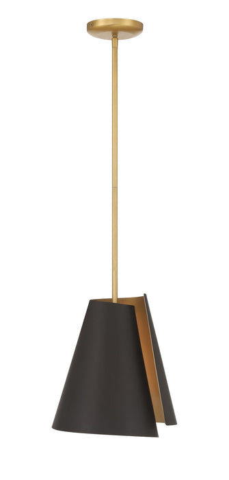 Minka-Lavery 135-855 One Light Pendant, Legacy Brass & Dark Bronze