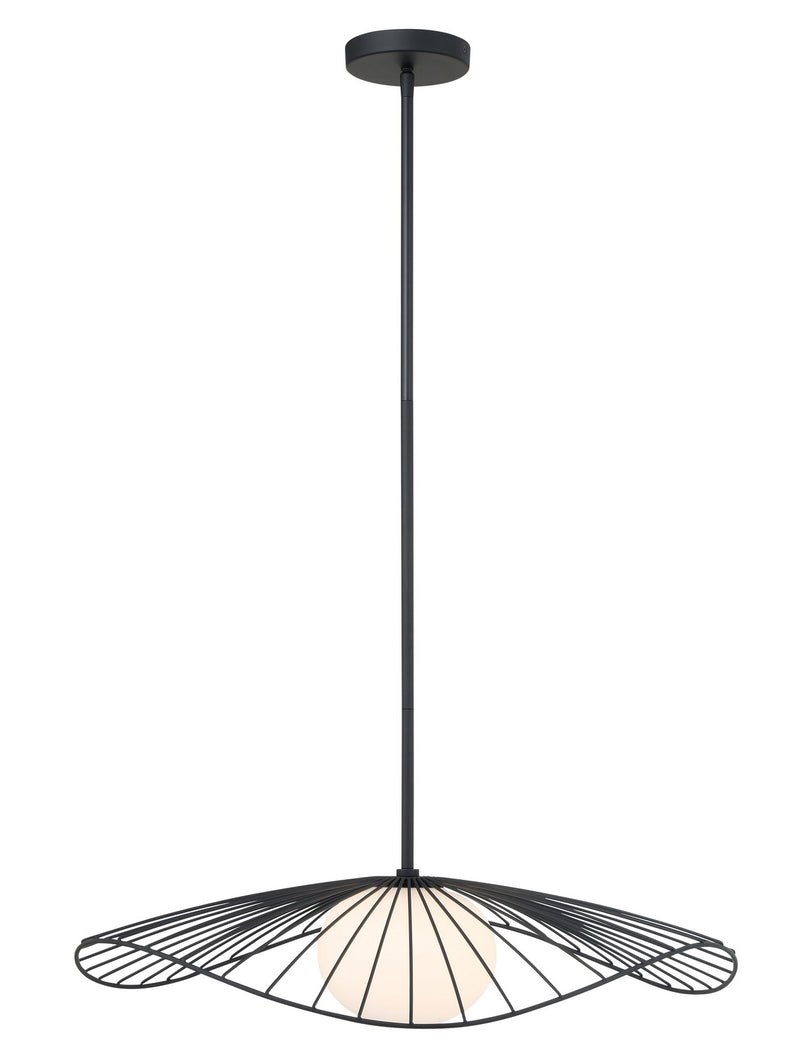 Minka-Lavery 140-899 One Light Pendant, Dark Matte Black