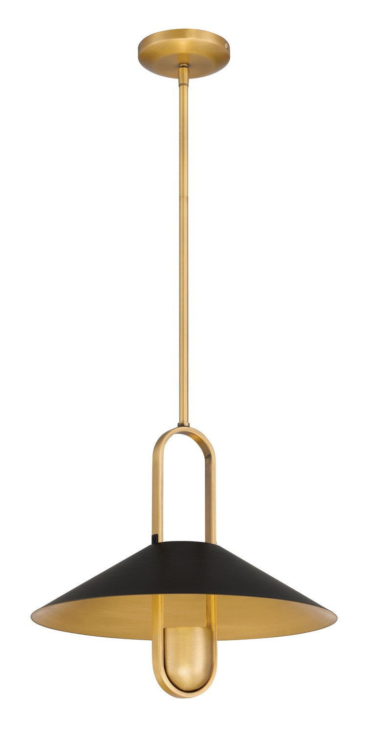 Minka-Lavery 151-876 One Light Pendant, Legacy Brass & Dark Matte Blac