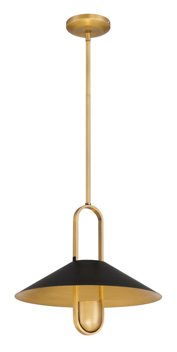 Minka-Lavery 151-876 One Light Pendant, Legacy Brass & Dark Matte Blac