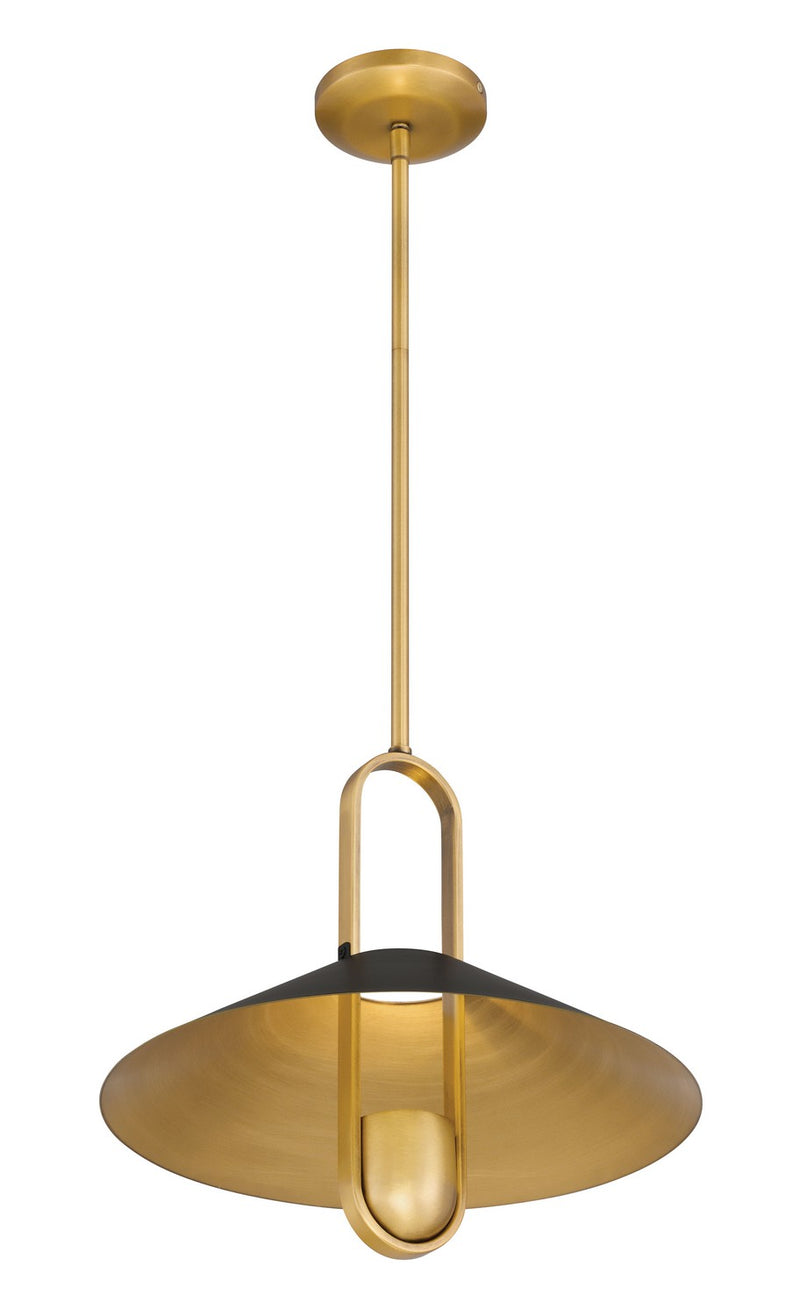 Minka-Lavery 151-876 One Light Pendant, Legacy Brass & Dark Matte Blac